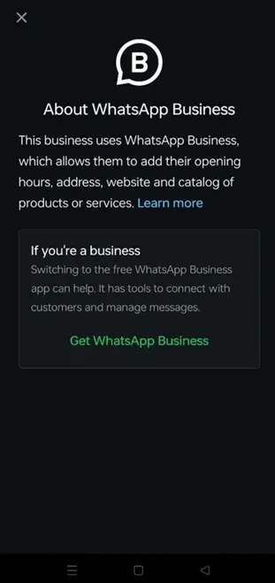 About WhatsApp Business